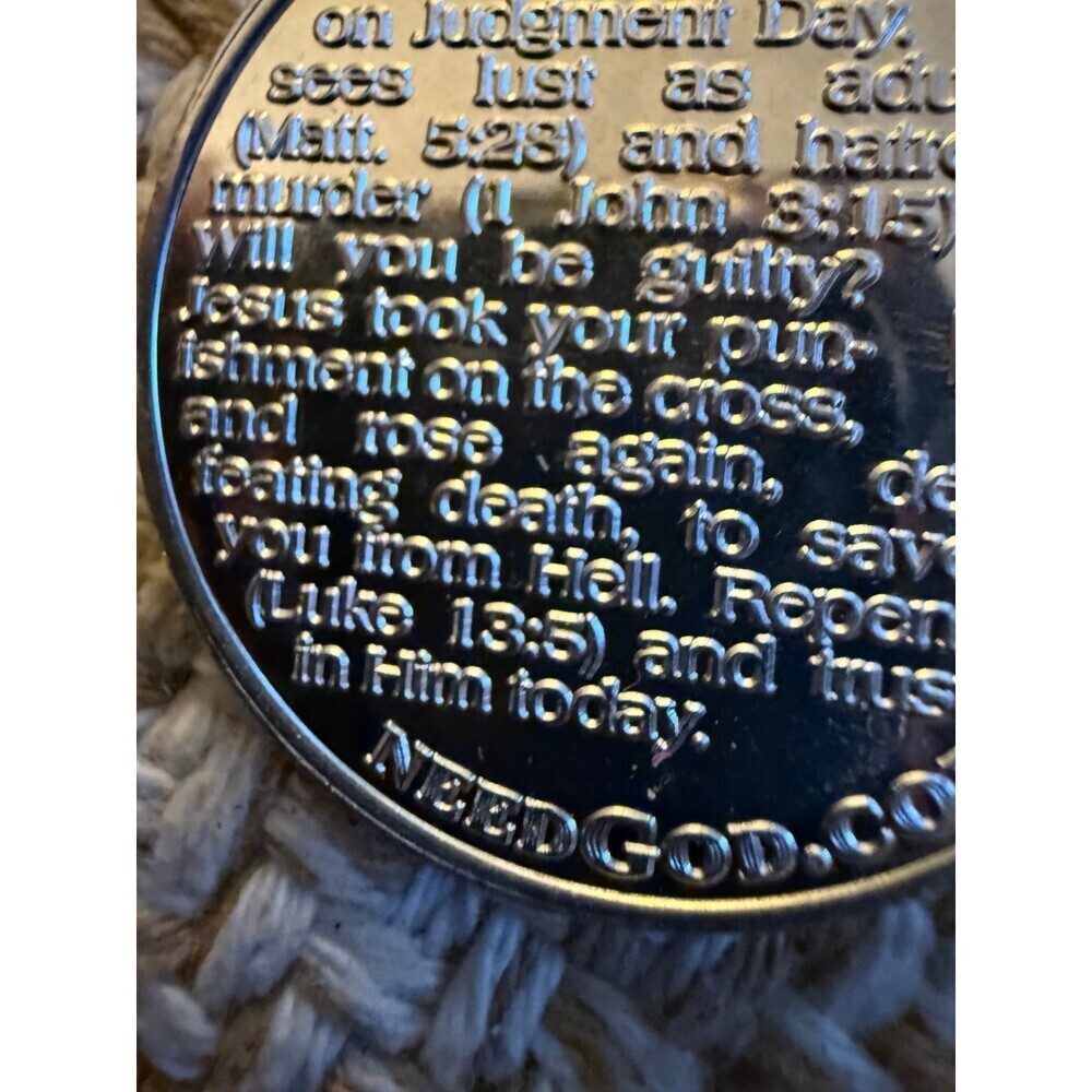 Ten Commandments Religious Pocket Token Coin - Picture 3 of 8